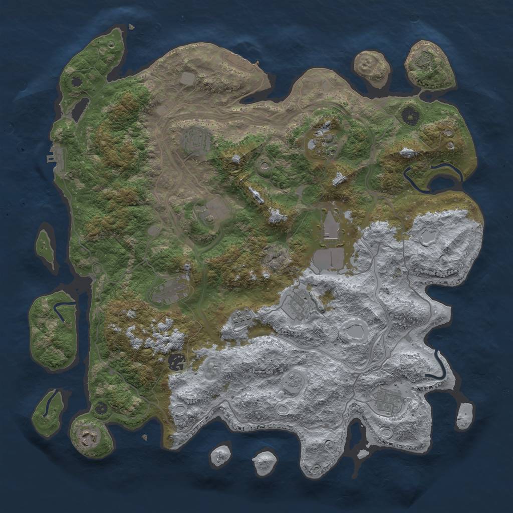 Rust Map: Procedural Map, Size: 4300, Seed: 1711, 17 Monuments