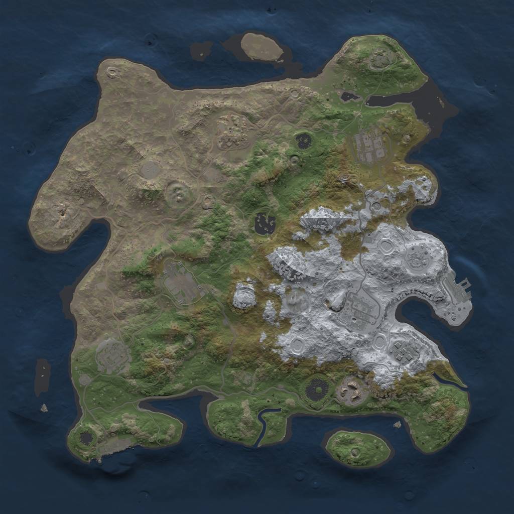Rust Map: Procedural Map, Size: 3450, Seed: 5695, 15 Monuments