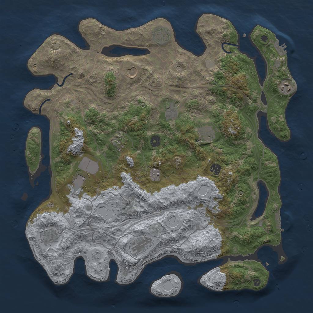 Rust Map: Procedural Map, Size: 4250, Seed: 109665445, 18 Monuments