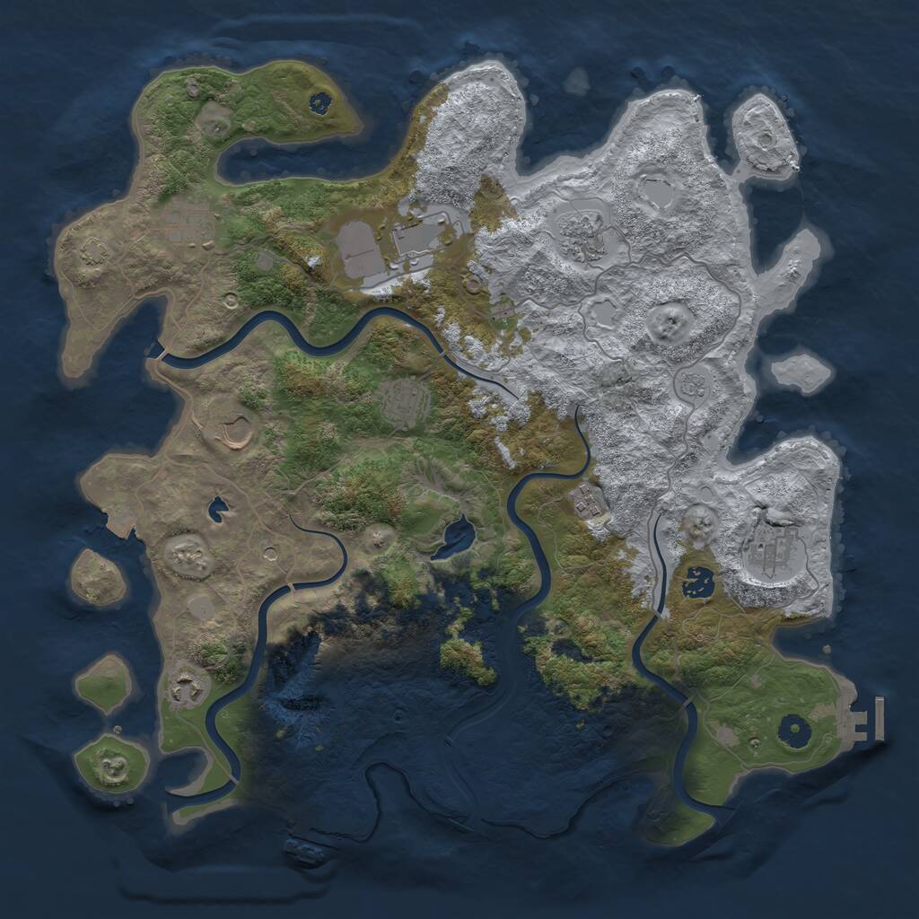 Rust Map: Procedural Map, Size: 4200, Seed: 123, 15 Monuments