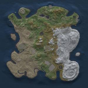 Thumbnail Rust Map: Procedural Map, Size: 3500, Seed: 1608963265, 17 Monuments
