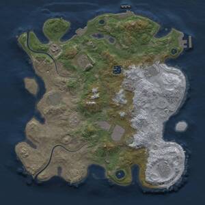 Thumbnail Rust Map: Procedural Map, Size: 3500, Seed: 1608963265, 14 Monuments
