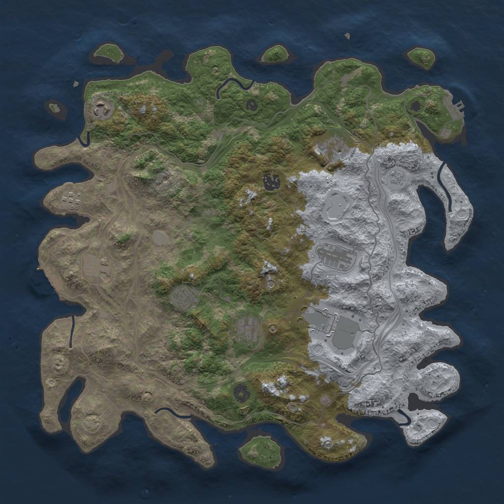 Rust Map: Procedural Map, Size: 4250, Seed: 9458131, 16 Monuments