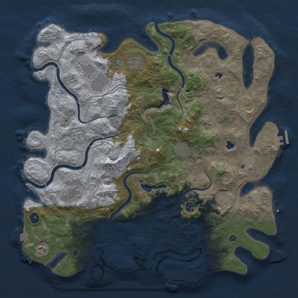 Rust Map: Procedural Map, Size: 4500, Seed: 815743088, 16 Monuments