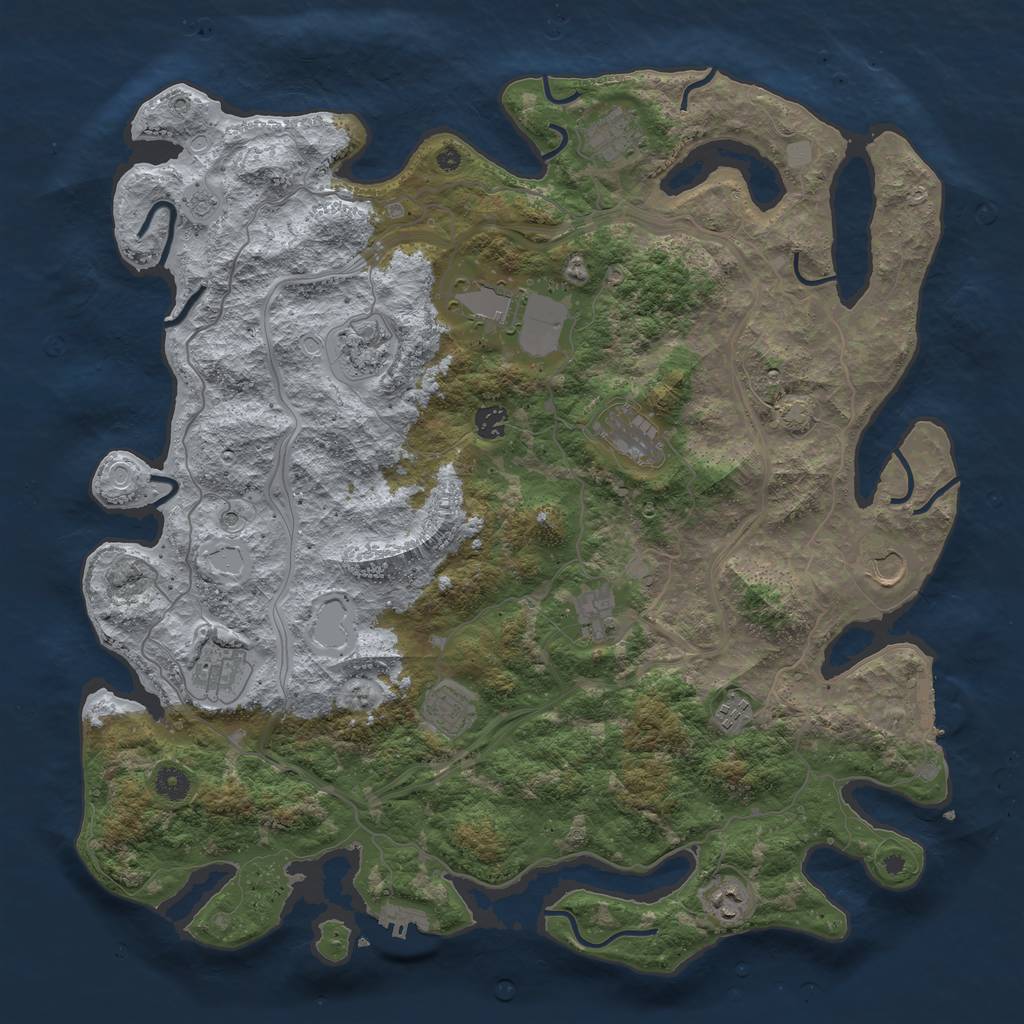 Rust Map: Procedural Map, Size: 4500, Seed: 815743088, 18 Monuments