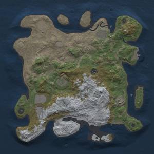 Thumbnail Rust Map: Procedural Map, Size: 3500, Seed: 6735, 14 Monuments