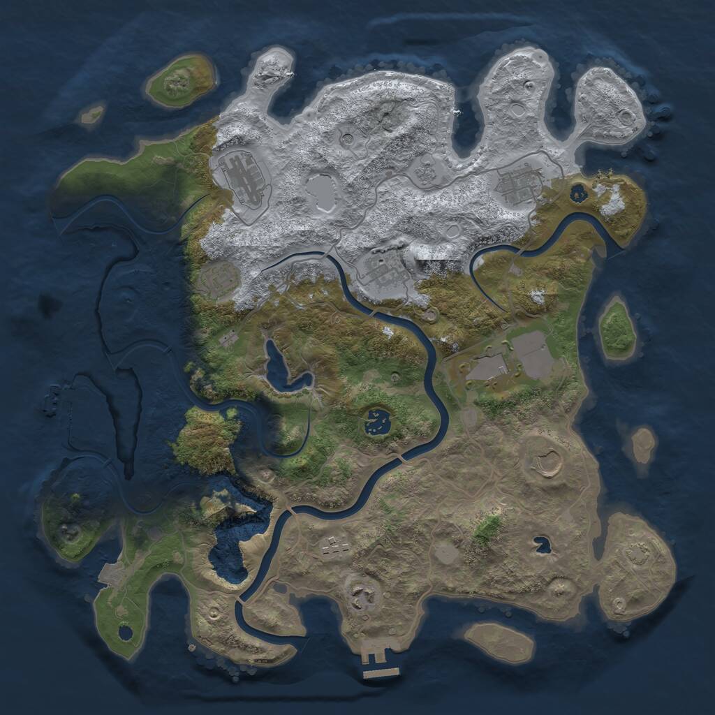 Rust Map: Procedural Map, Size: 4000, Seed: 20293, 15 Monuments