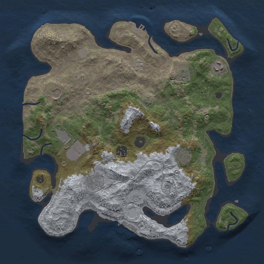 Rust Map: Procedural Map, Size: 3500, Seed: 522016276, 15 Monuments