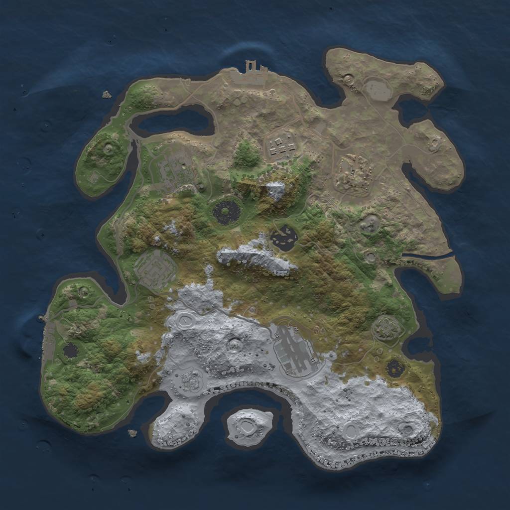 Rust Map: Procedural Map, Size: 3000, Seed: 937144234, 12 Monuments