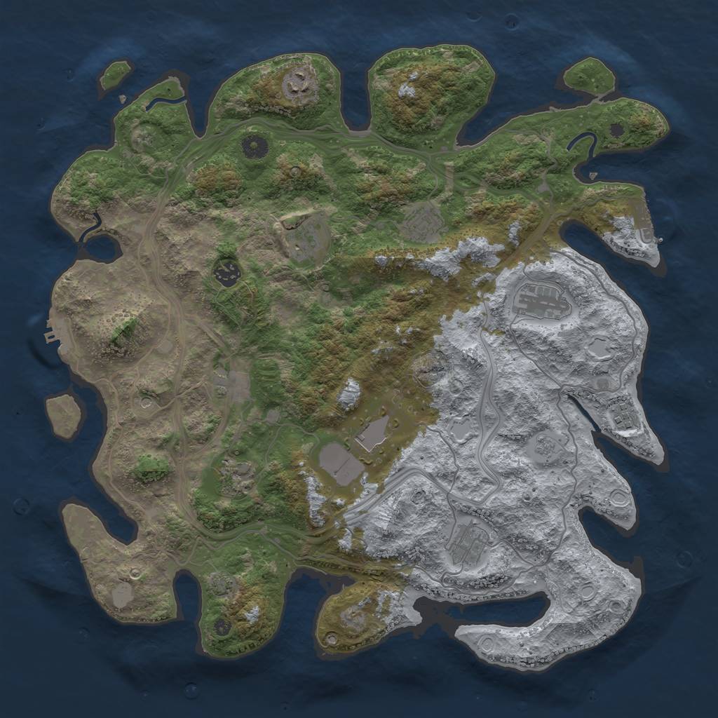 Rust Map: Procedural Map, Size: 4250, Seed: 62201, 17 Monuments