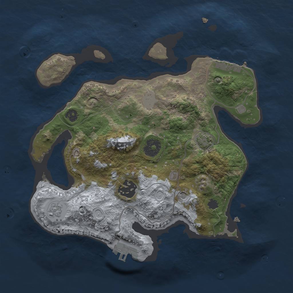 Rust Map: Procedural Map, Size: 2500, Seed: 854, 8 Monuments