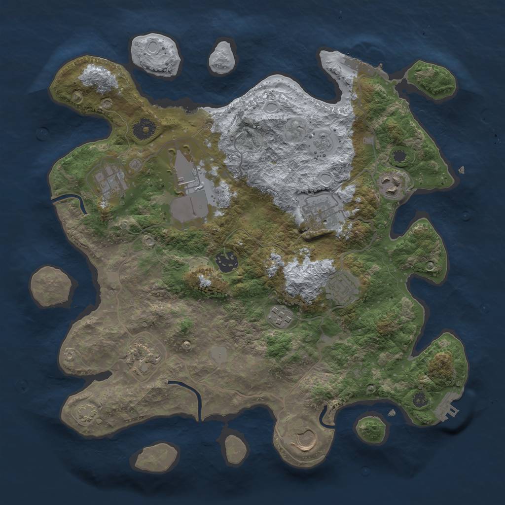 Rust Map: Procedural Map, Size: 3500, Seed: 4275742, 15 Monuments