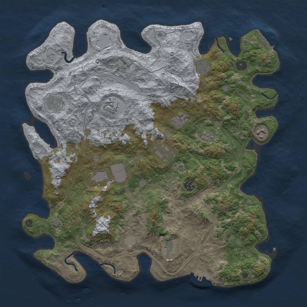 Rust Map: Procedural Map, Size: 4300, Seed: 52, 17 Monuments