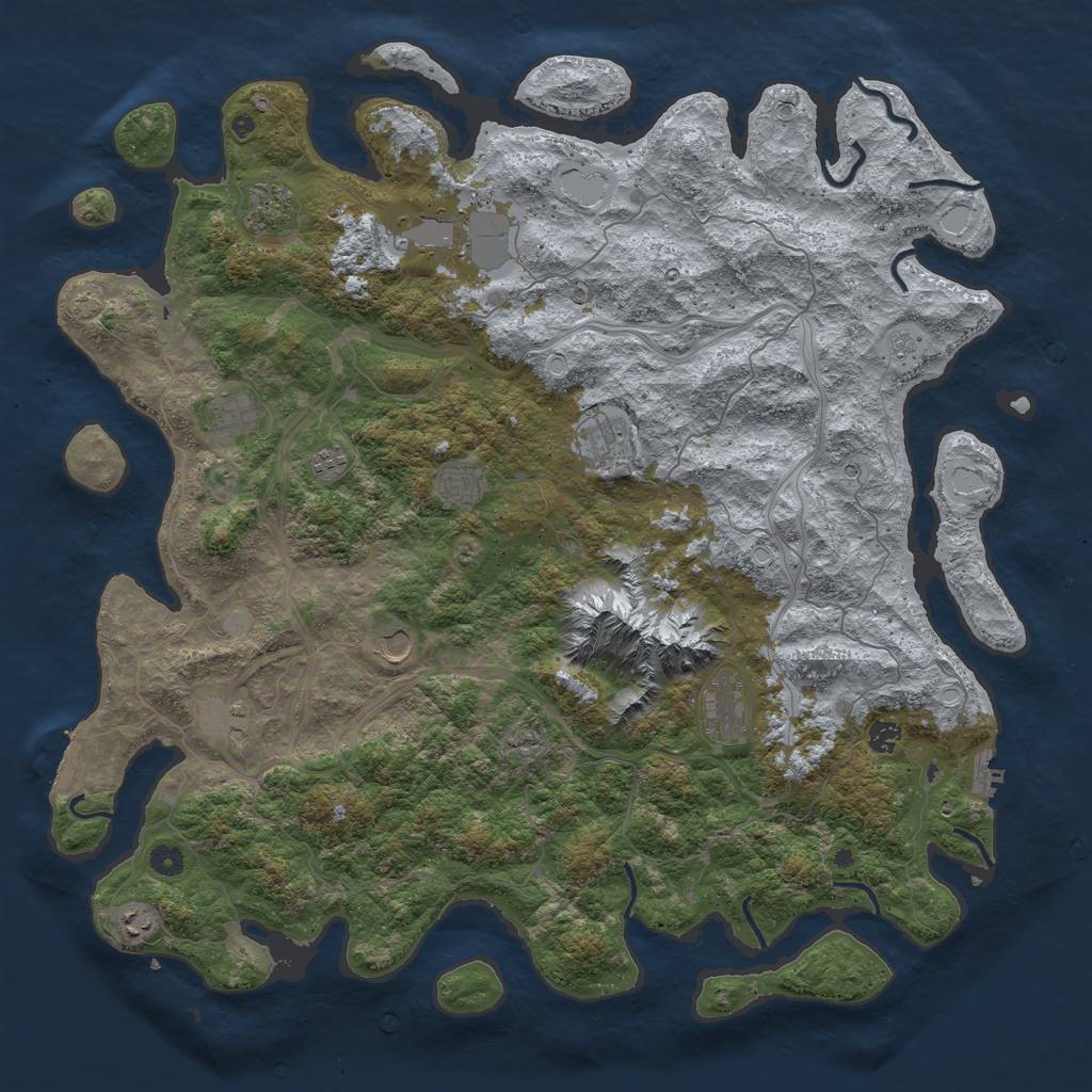 Rust Map: Procedural Map, Size: 5000, Seed: 691015048, 18 Monuments
