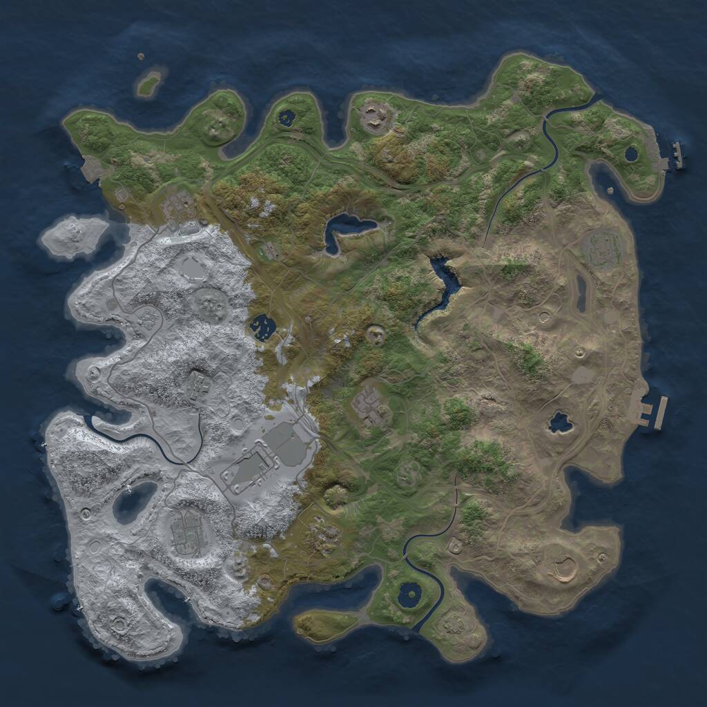 Rust Map: Procedural Map, Size: 4250, Seed: 538259242, 16 Monuments