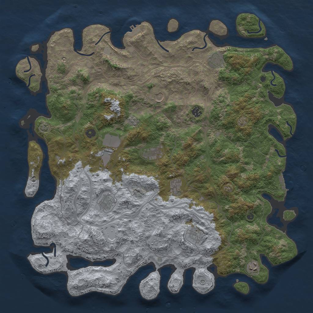 Rust Map: Procedural Map, Size: 4800, Seed: 25460, 17 Monuments
