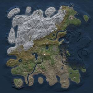 Thumbnail Rust Map: Procedural Map, Size: 4000, Seed: 3949, 15 Monuments