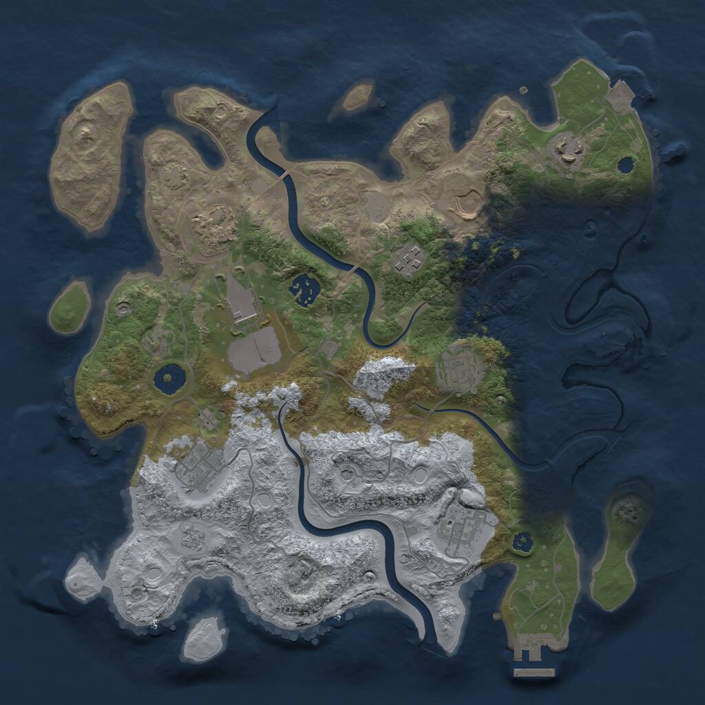 Rust Map: Procedural Map, Size: 3500, Seed: 98349, 14 Monuments