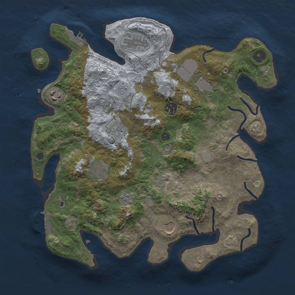 Rust Map: Procedural Map, Size: 3500, Seed: 89619735, 15 Monuments