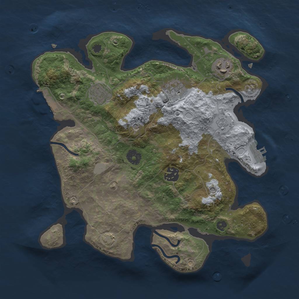 Rust Map: Procedural Map, Size: 3000, Seed: 5052023, 11 Monuments