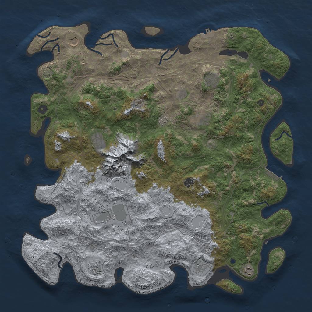 Rust Map: Procedural Map, Size: 5000, Seed: 48709559, 18 Monuments