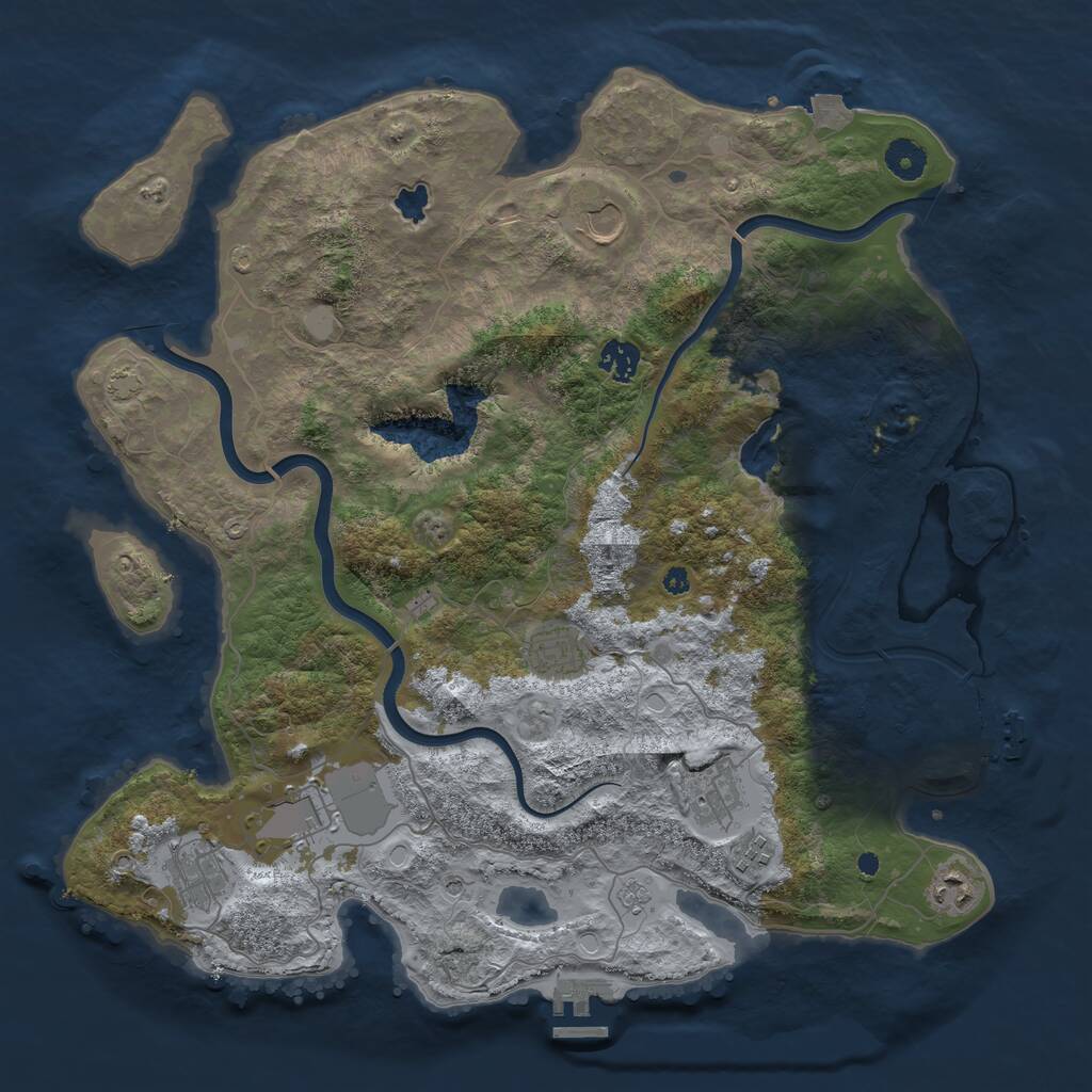 Rust Map: Procedural Map, Size: 4000, Seed: 1292612418, 14 Monuments