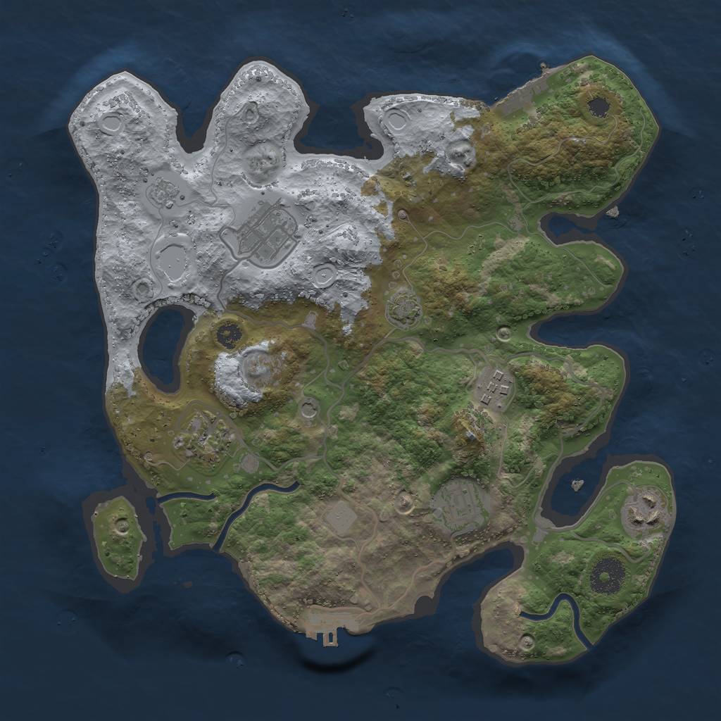 Rust Map: Procedural Map, Size: 3000, Seed: 8271, 12 Monuments