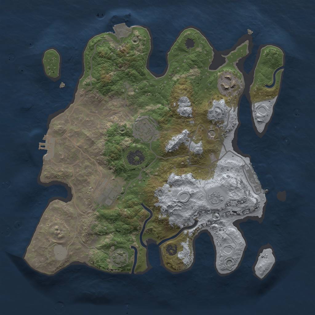 Rust Map: Procedural Map, Size: 2800, Seed: 215, 11 Monuments