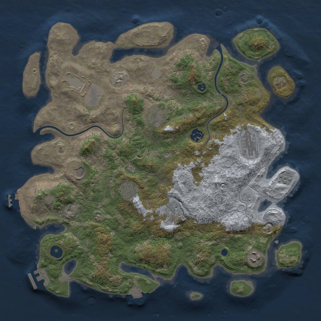 Rust Map: Procedural Map, Size: 3900, Seed: 22016, 15 Monuments