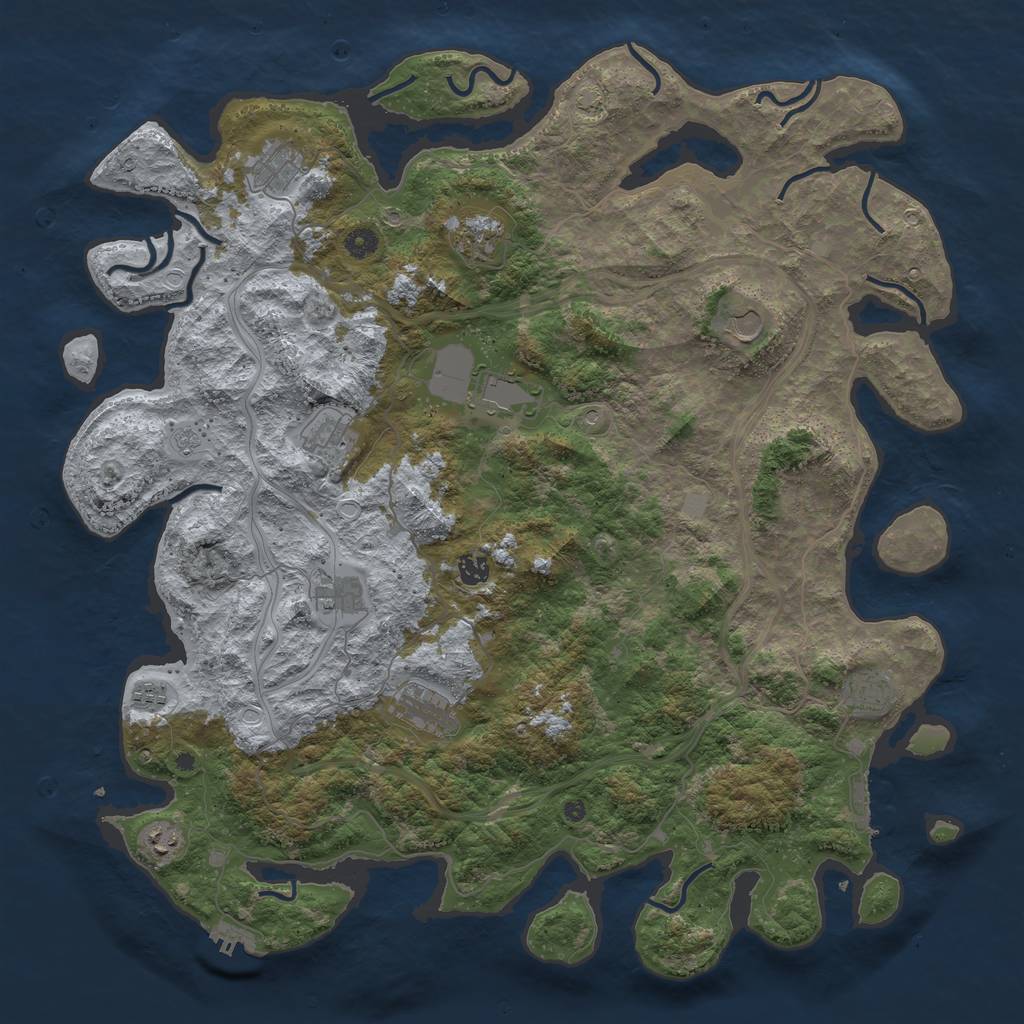 Rust Map: Procedural Map, Size: 4800, Seed: 11071987, 18 Monuments