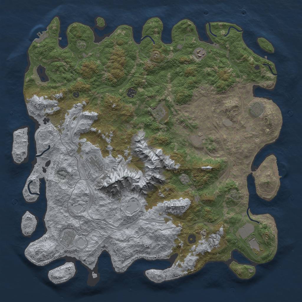 Rust Map: Procedural Map, Size: 5000, Seed: 2088011942, 17 Monuments