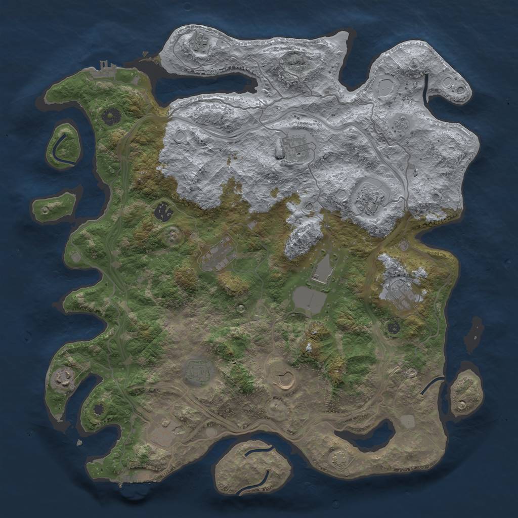 Rust Map: Procedural Map, Size: 4250, Seed: 226563326, 18 Monuments