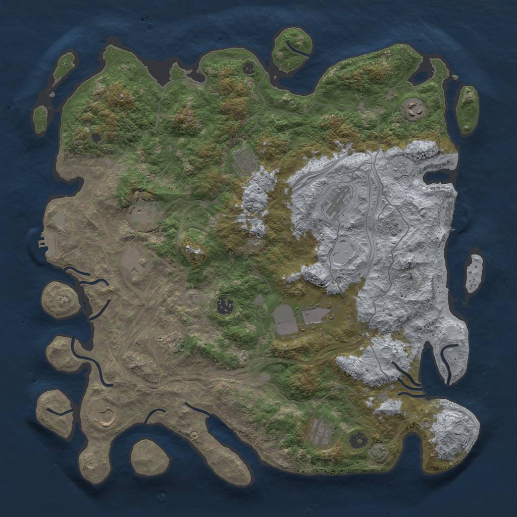 Rust Map: Procedural Map, Size: 4500, Seed: 2023050517, 18 Monuments