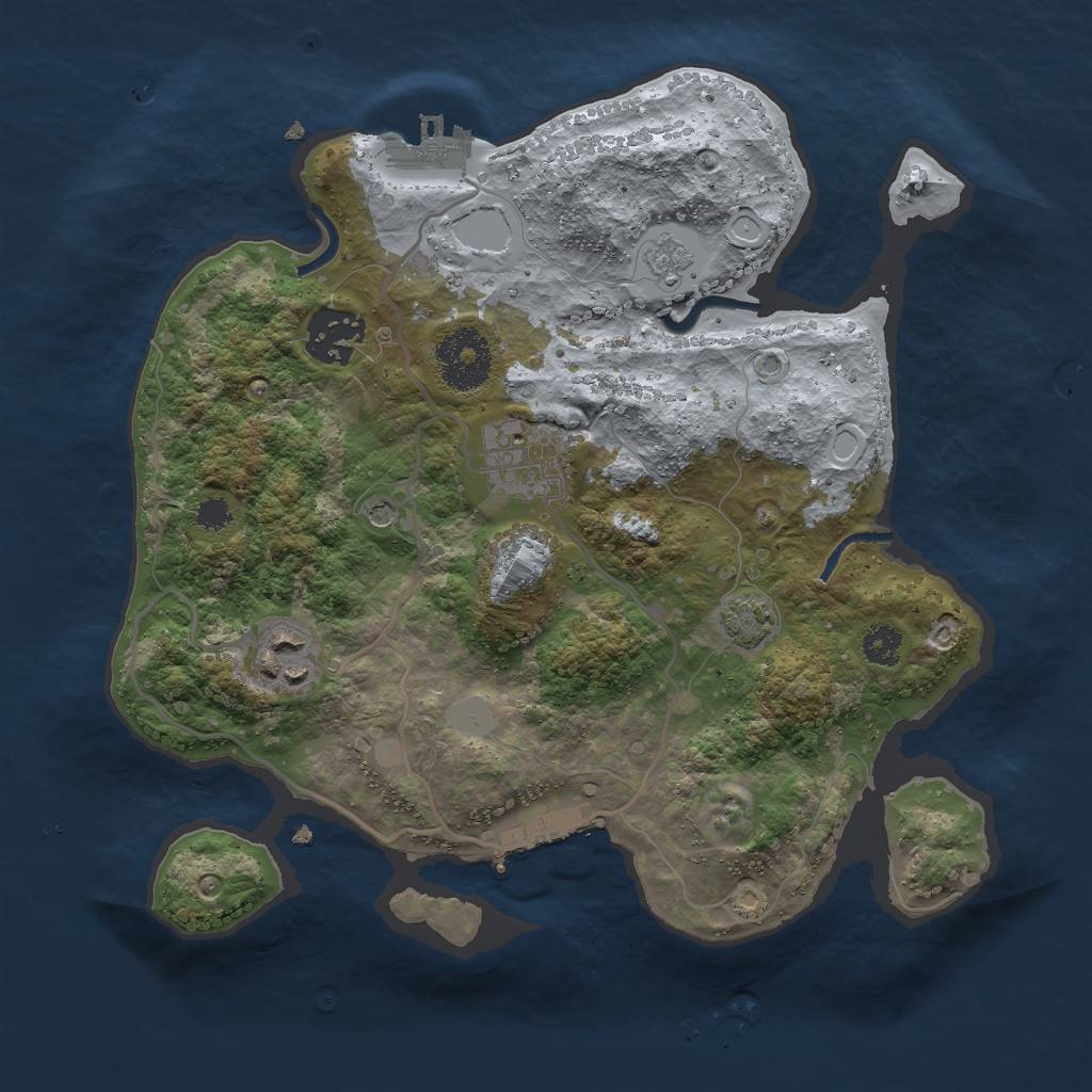 Rust Map: Procedural Map, Size: 2800, Seed: 9764532, 10 Monuments