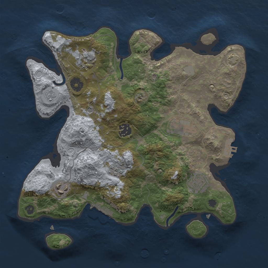 Rust Map: Procedural Map, Size: 3000, Seed: 496508757, 13 Monuments