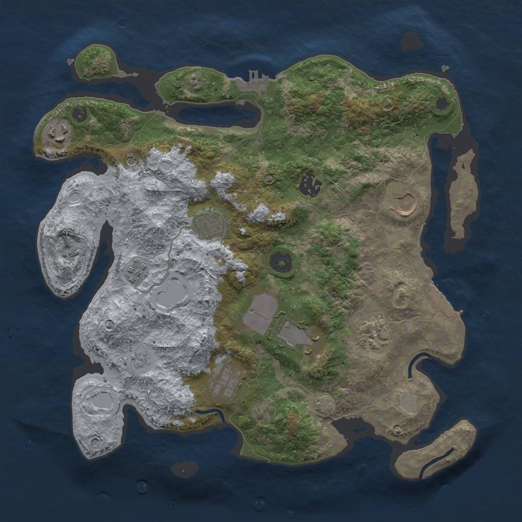 Rust Map: Procedural Map, Size: 3500, Seed: 1792148570, 15 Monuments