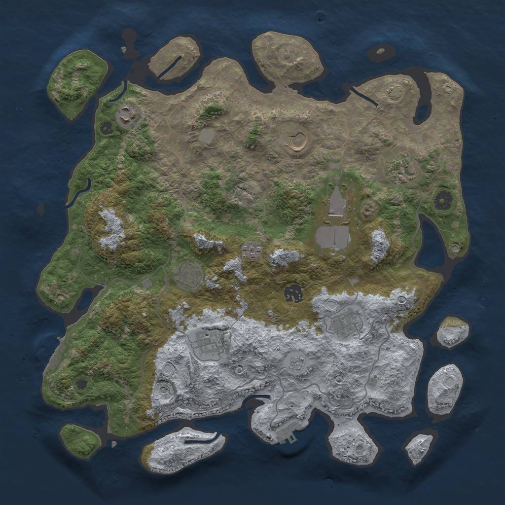 Rust Map: Procedural Map, Size: 4000, Seed: 450192749, 16 Monuments