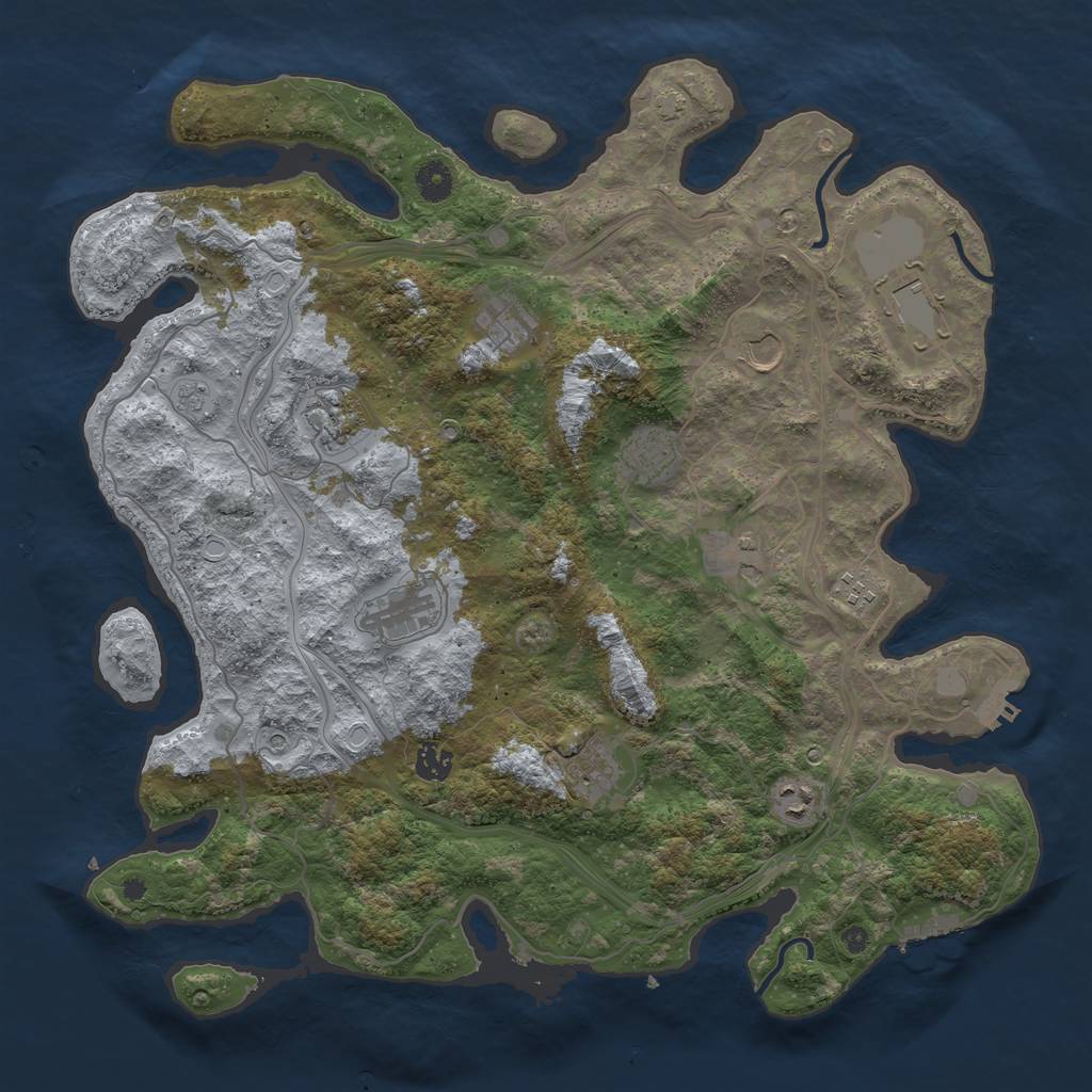 Rust Map: Procedural Map, Size: 4250, Seed: 2125218929, 18 Monuments