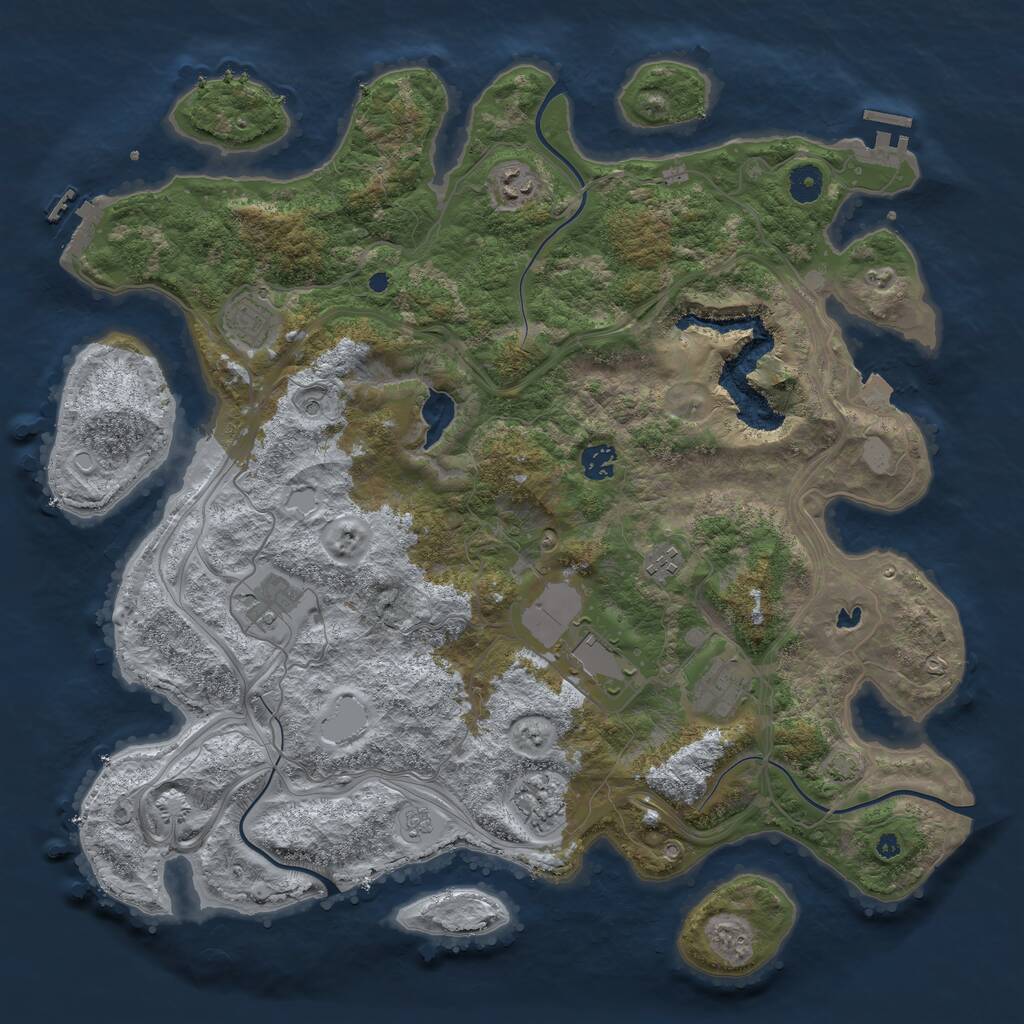 Rust Map: Procedural Map, Size: 4250, Seed: 2021445422, 14 Monuments