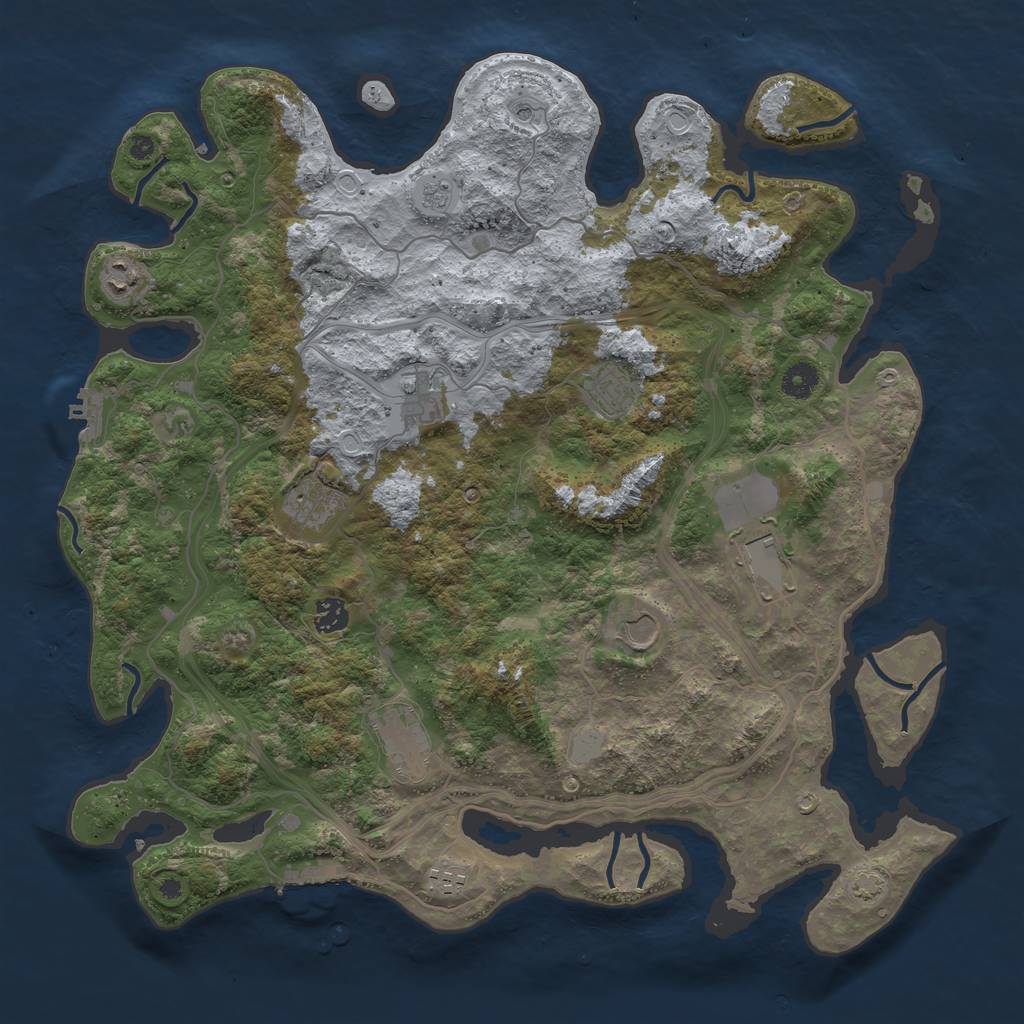 Rust Map: Procedural Map, Size: 4250, Seed: 930154275, 16 Monuments