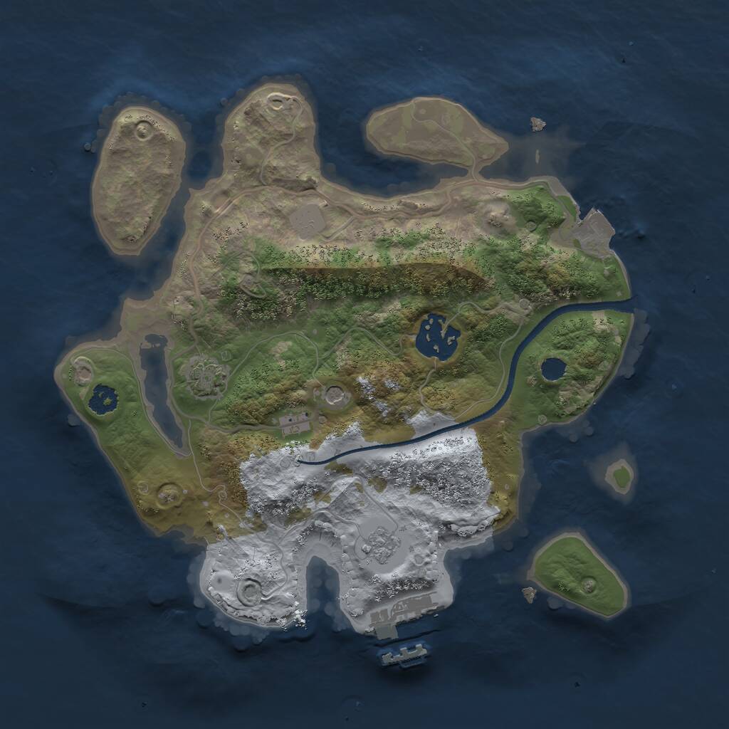 Rust Map: Procedural Map, Size: 2500, Seed: 1277034264, 6 Monuments