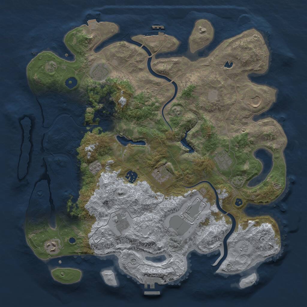 Rust Map: Procedural Map, Size: 4000, Seed: 892751349, 15 Monuments