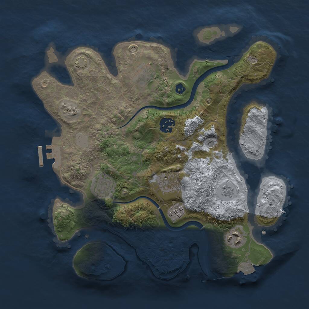 Rust Map: Procedural Map, Size: 3000, Seed: 22045, 11 Monuments