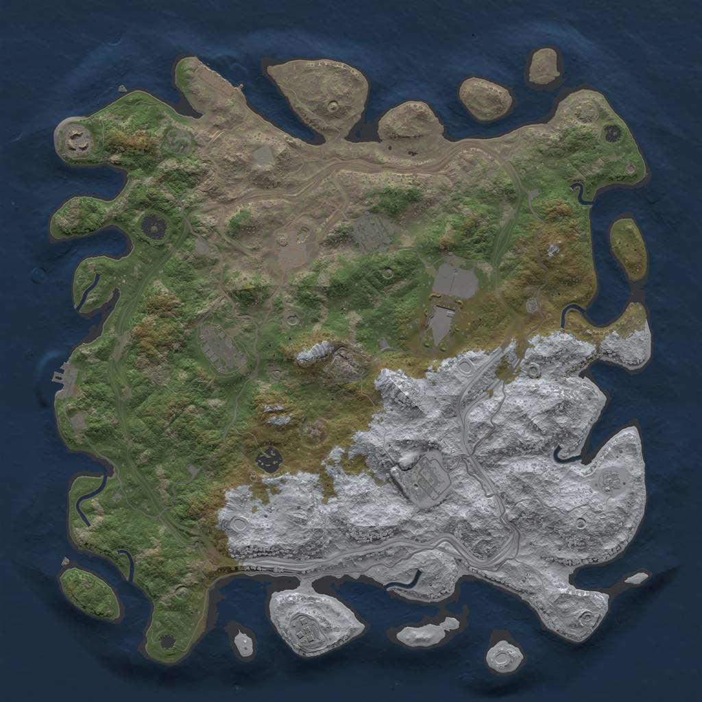 Rust Map: Procedural Map, Size: 4250, Seed: 687978, 15 Monuments
