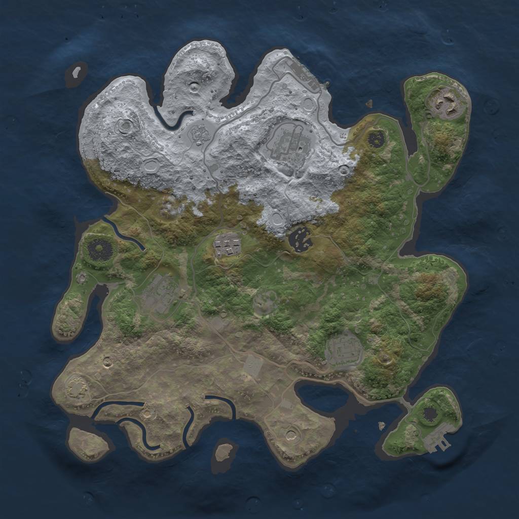 Rust Map: Procedural Map, Size: 3200, Seed: 1542795800, 13 Monuments
