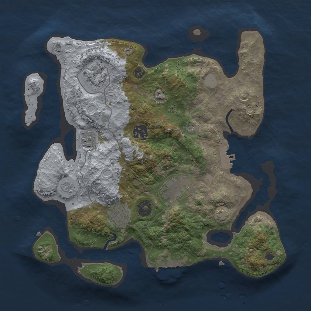 Rust Map: Procedural Map, Size: 3000, Seed: 23500, 12 Monuments