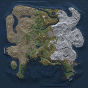 Thumbnail Rust Map: Procedural Map, Size: 3500, Seed: 8259493, 14 Monuments