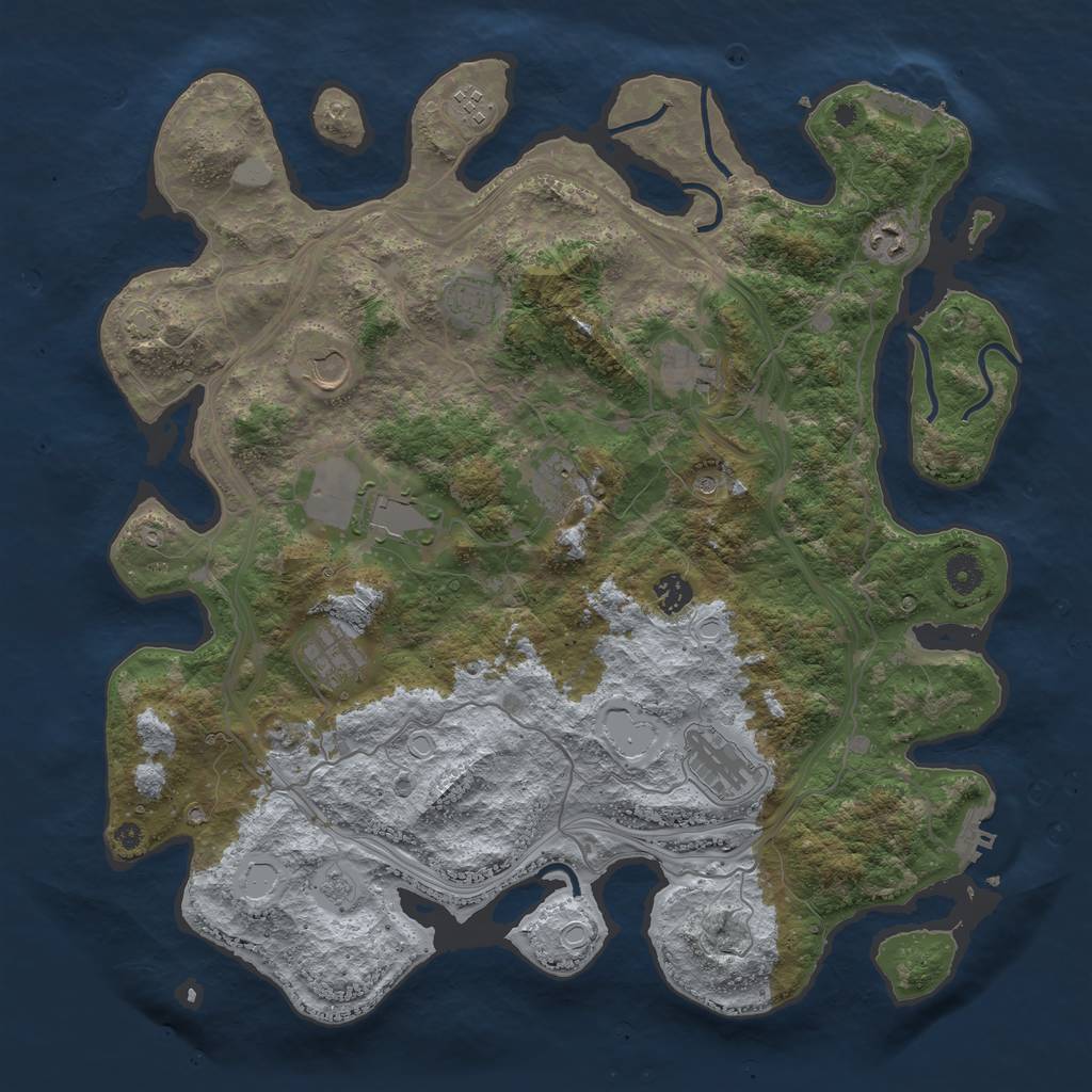 Rust Map: Procedural Map, Size: 4250, Seed: 316392095, 17 Monuments