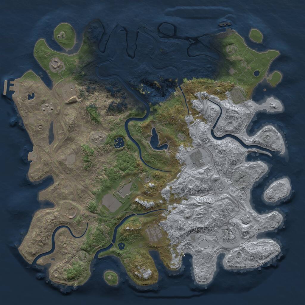 Rust Map: Procedural Map, Size: 4250, Seed: 1915934230, 16 Monuments