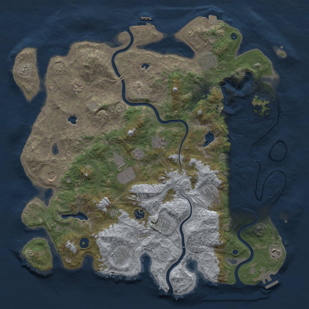 Rust Map: Procedural Map, Size: 4500, Seed: 2026921709, 17 Monuments